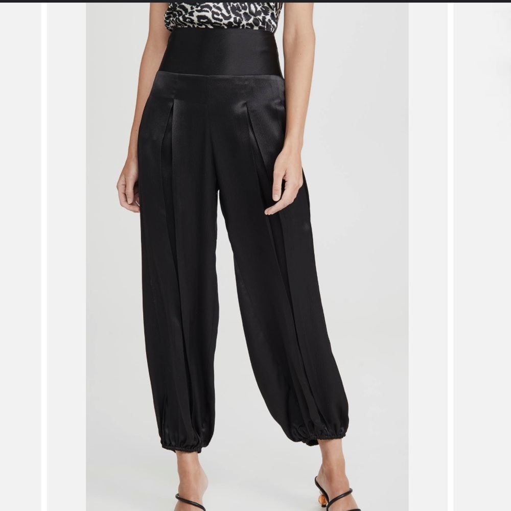 NWT Nili Lotan 100% silk Ibiza pants black
